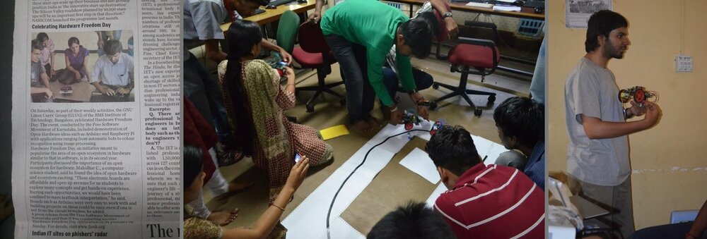 Hardware Freedom Day made the local paper; running line-follower workshops for students