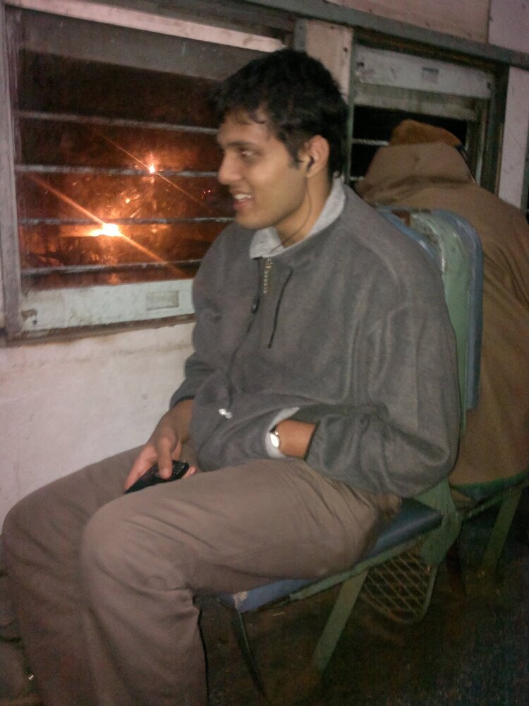 Feeling the cold, waiting for the train to start